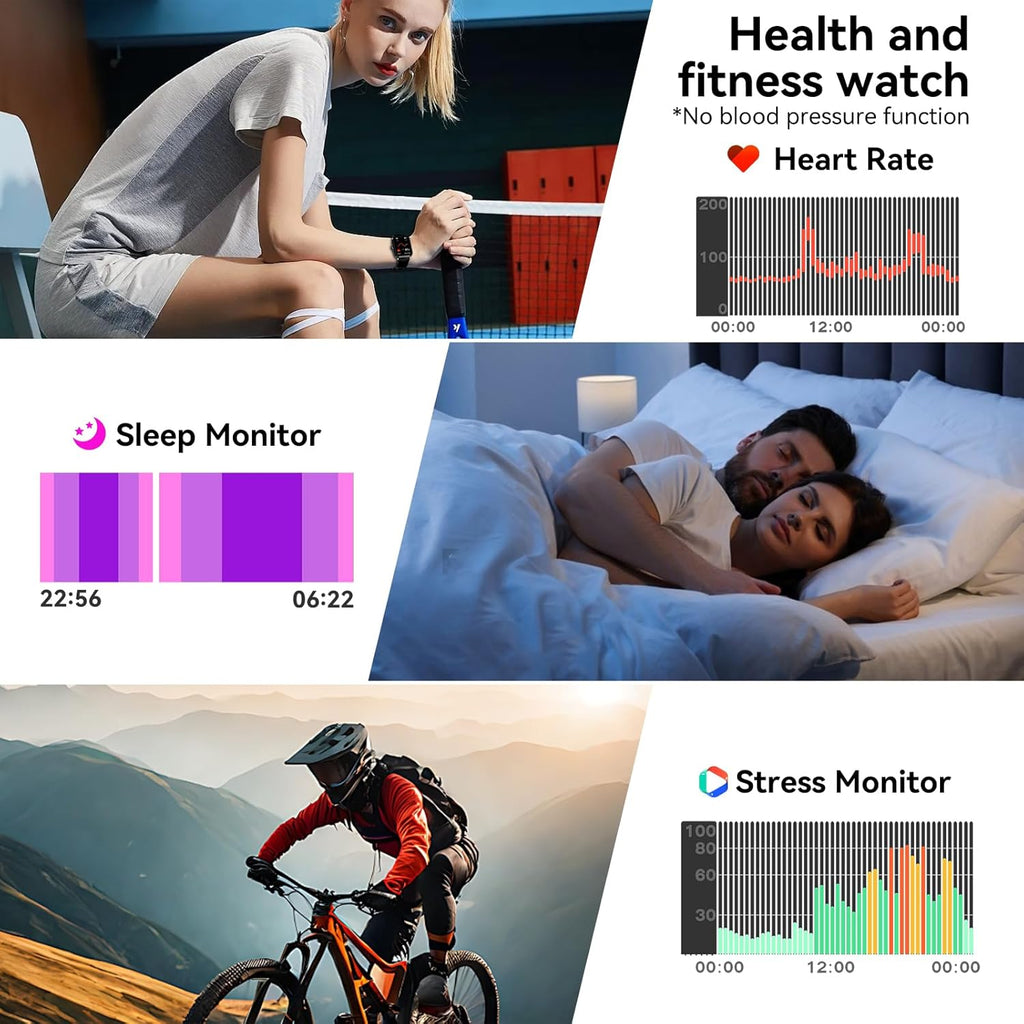Smart Watch for Men Women, 1.83" HD Touchsreen, Bluetooth Calling, 5 ATM Water-Resistance, 130+ Sports Modes, Health, Fitness & Sleep Tracker, Timer, Fitness Watch for Android/Ios, Black