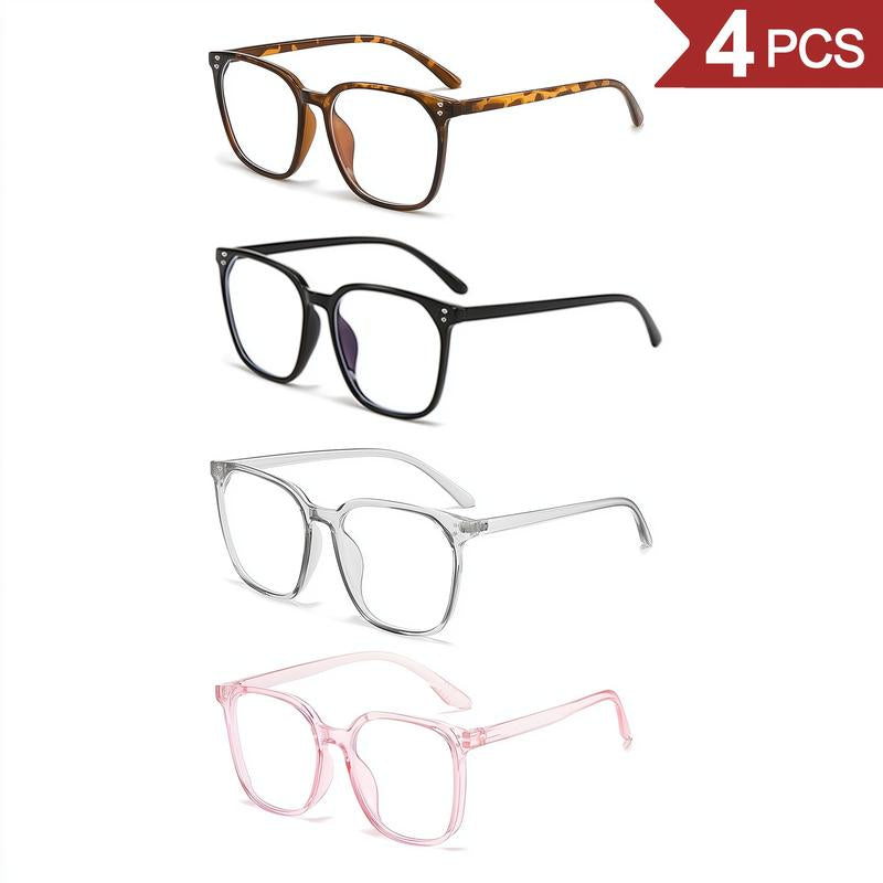 4-Pack Blue Light Blocking Glasses | Stylish Frames, Eye Protection