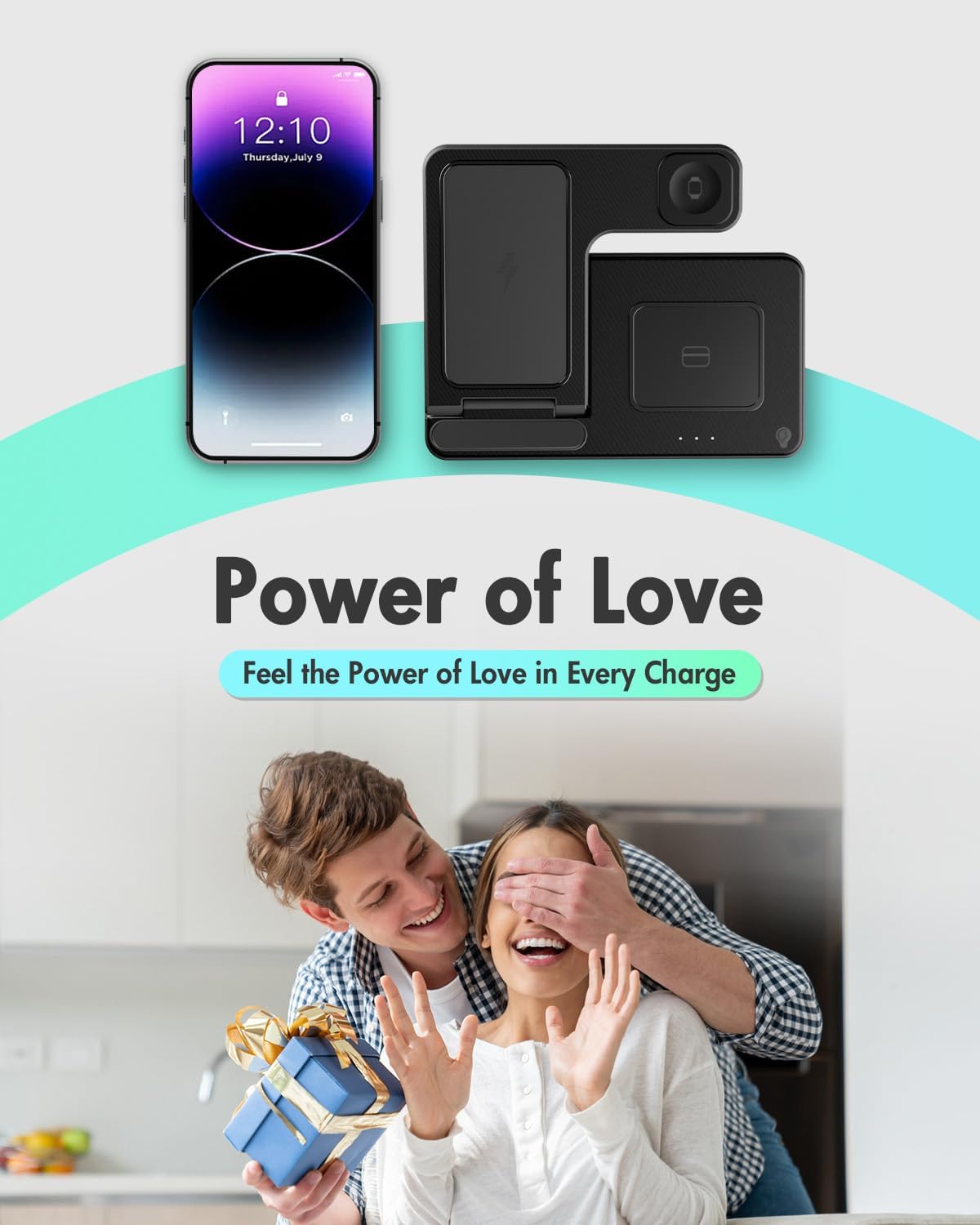 3-in-1 Fast Wireless Charger Stand – Charge iPhone, Apple Watch & AirPods Together