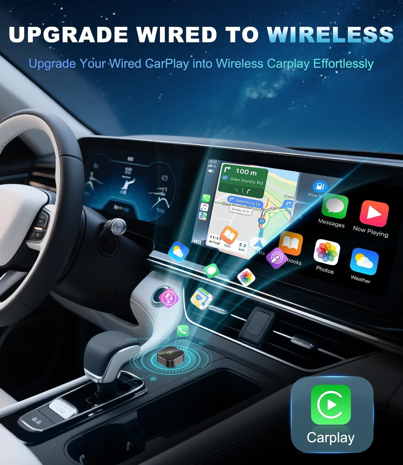 Wireless CarPlay Adapter – 2025 Mini USB Plug & Play, Fast & Stable iPhone Connection