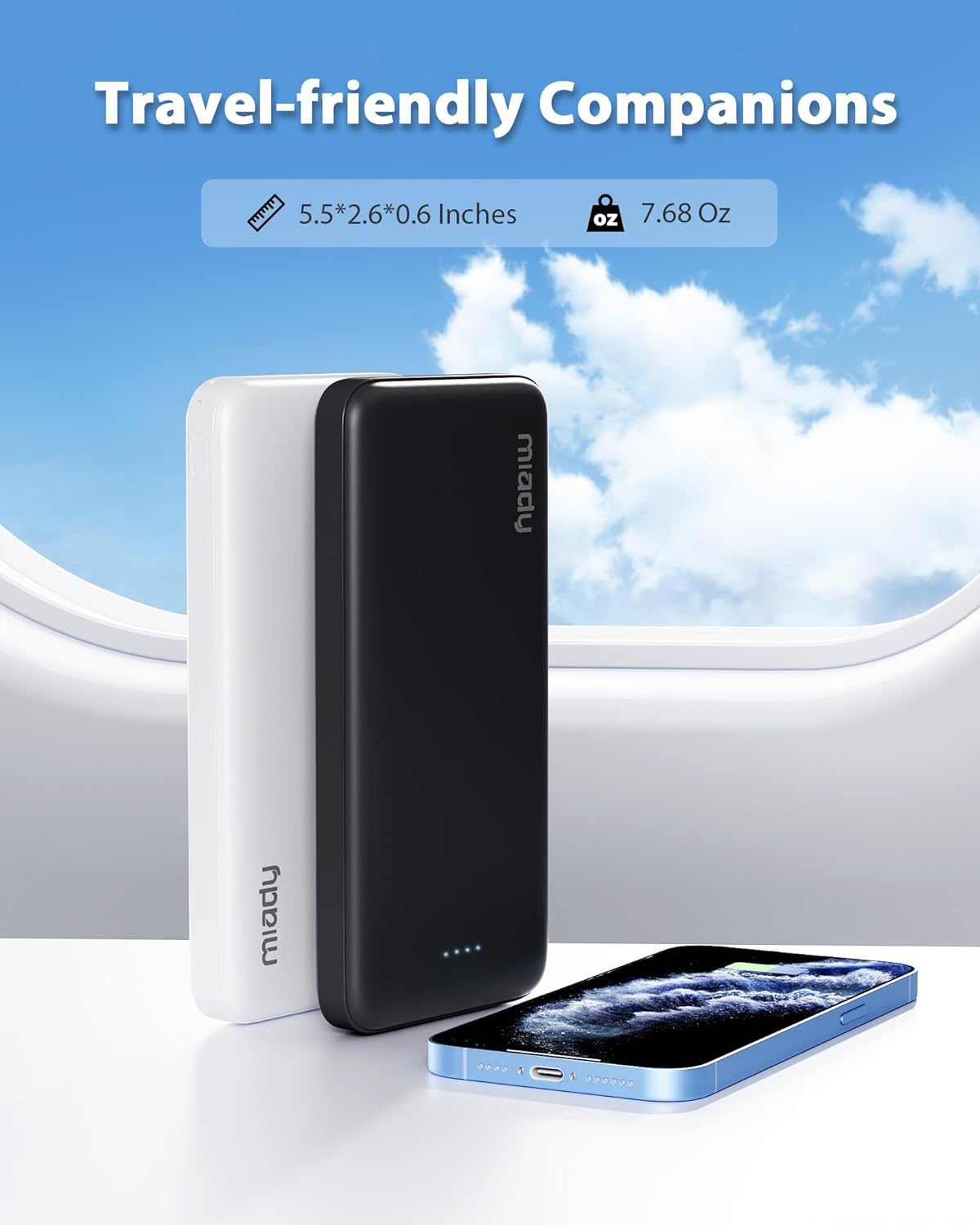 2-Pack 10000mAh Fast Charging Power Banks – Dual USB + USB-C Portable Phone Chargers
