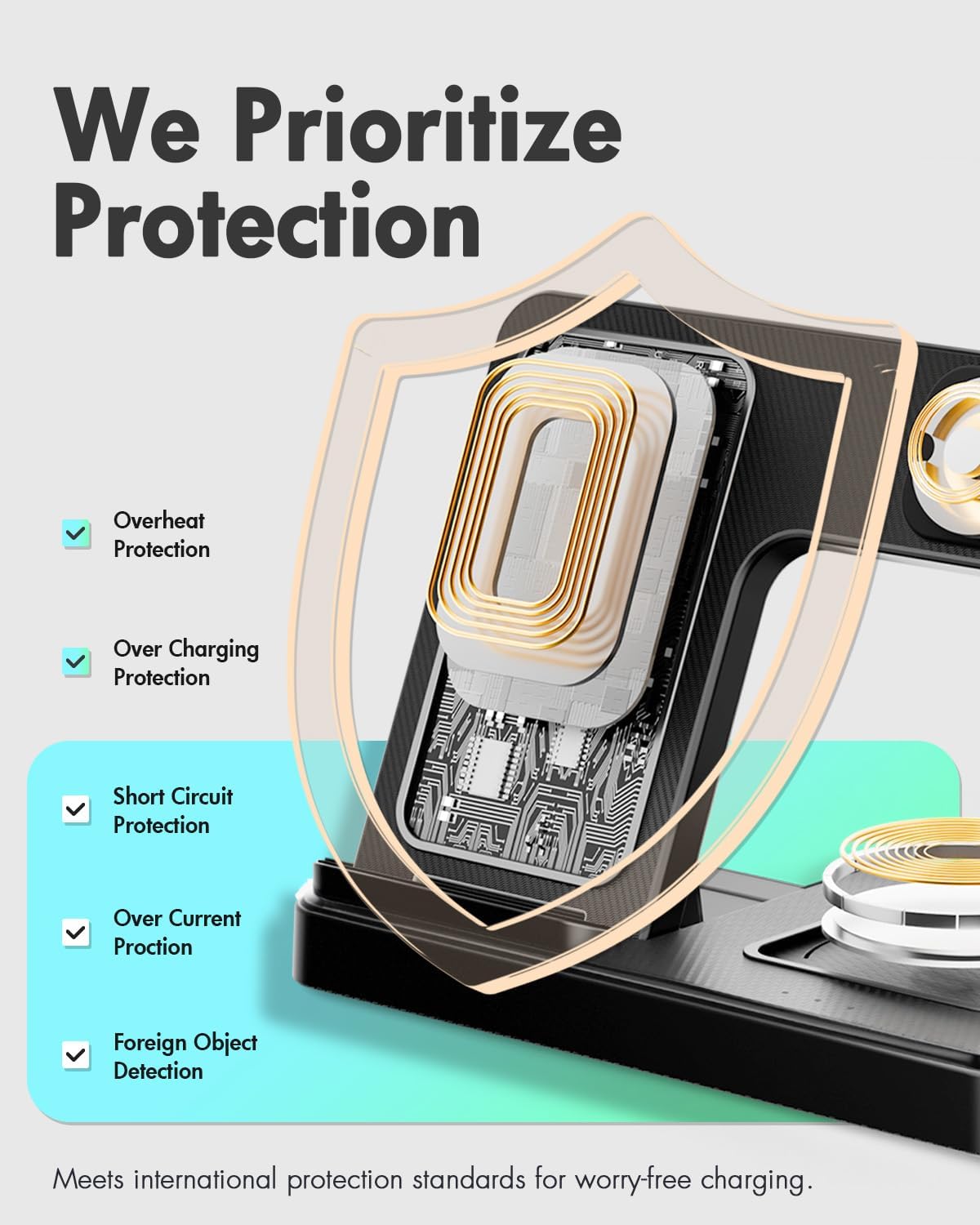 3-in-1 Fast Wireless Charger Stand – Charge iPhone, Apple Watch & AirPods Together