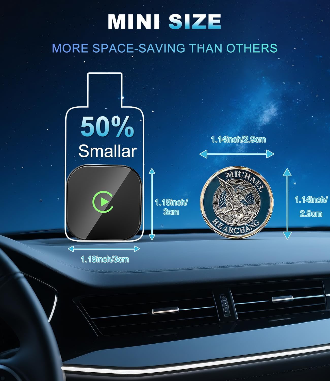 Wireless CarPlay Adapter – 2025 Mini USB Plug & Play, Fast & Stable iPhone Connection
