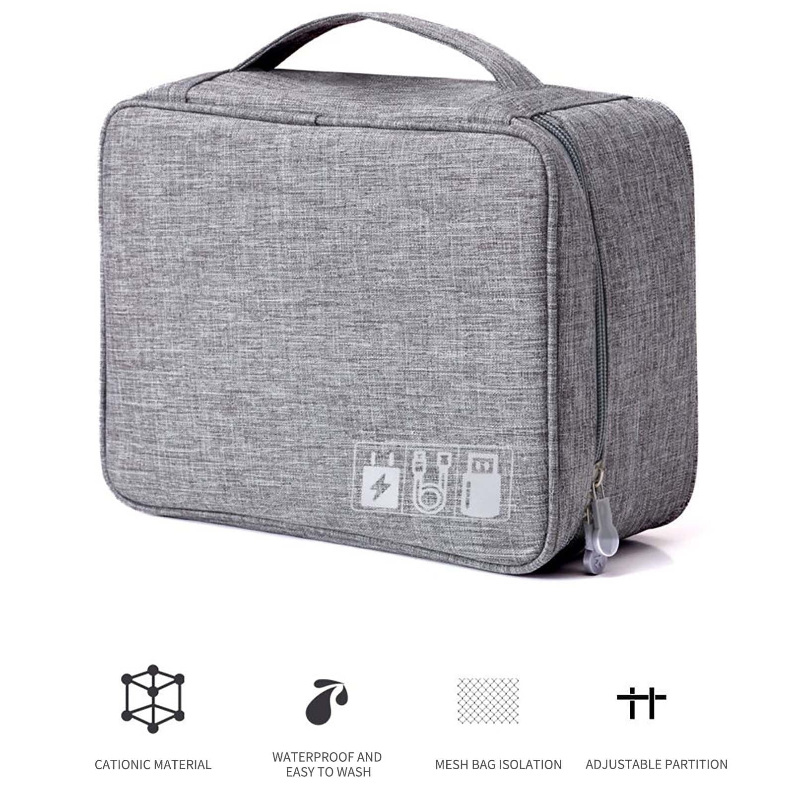 Portable Cable Organizer Bag Travel Electronics Organizer Storage Electronic Accessories Case for Cord Phone Charger Flash Drive Travel Tech Storage Bag