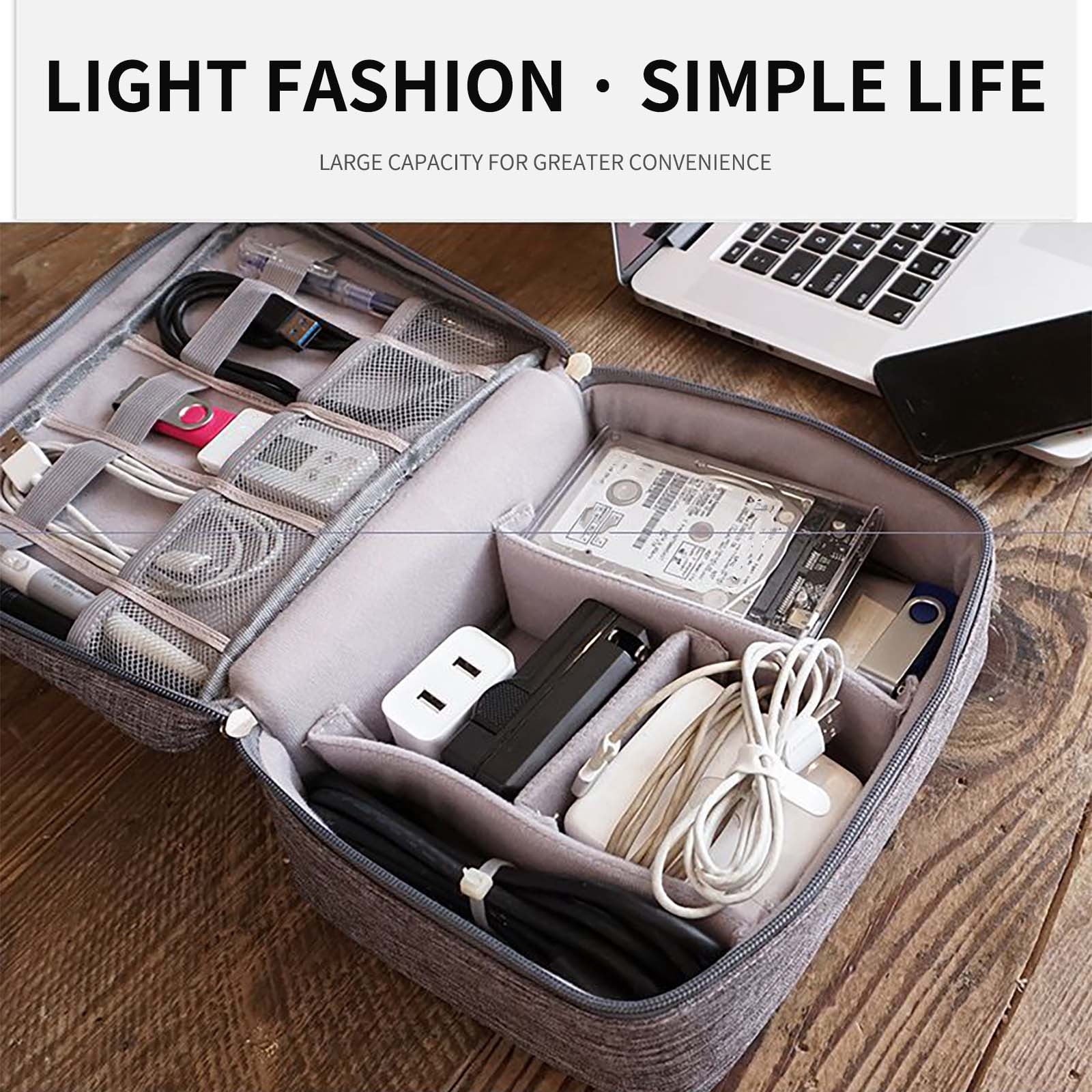 Portable Cable Organizer Bag Travel Electronics Organizer Storage Electronic Accessories Case for Cord Phone Charger Flash Drive Travel Tech Storage Bag
